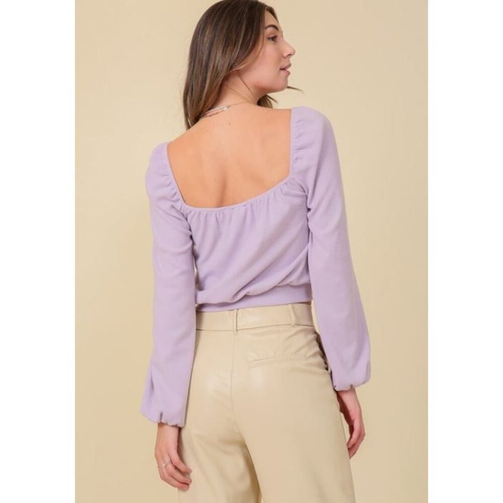 Lumiere Light Purple Wrap Blouse - Picture 4 of 4